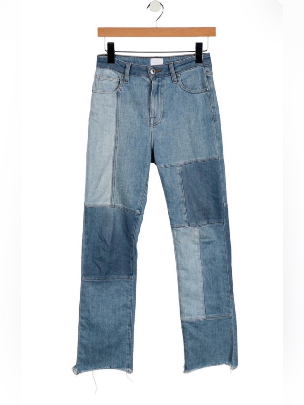 Jonathan Simkhai Patchwork Blue Straight-Leg Jeans